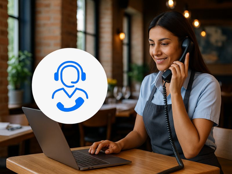 Restaurant mit KI-Telefonassistent für Reservierungen