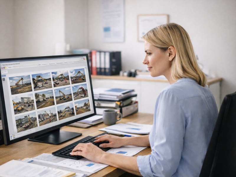 Büroarbeitsplatz – Dokumente, Angebote und Nachweise zentral im Projekt